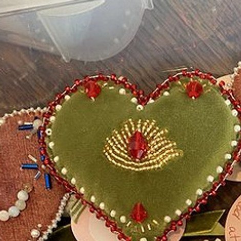 Fluwelen hart Gouden Vlam